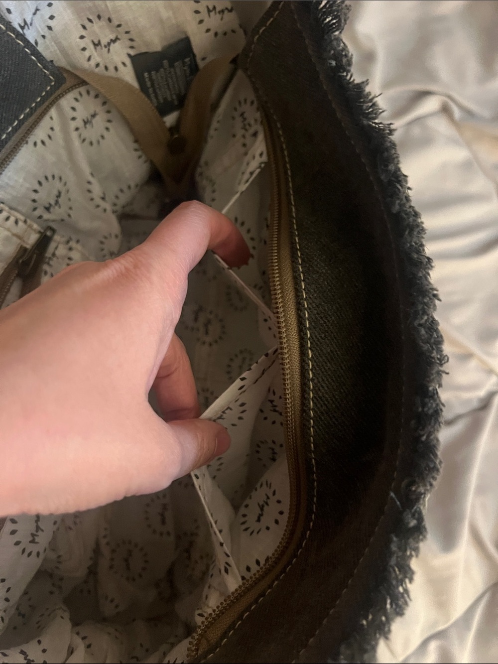 Myra Bag Black and White Spotted Cowhide Tote - Picture 13 of 16